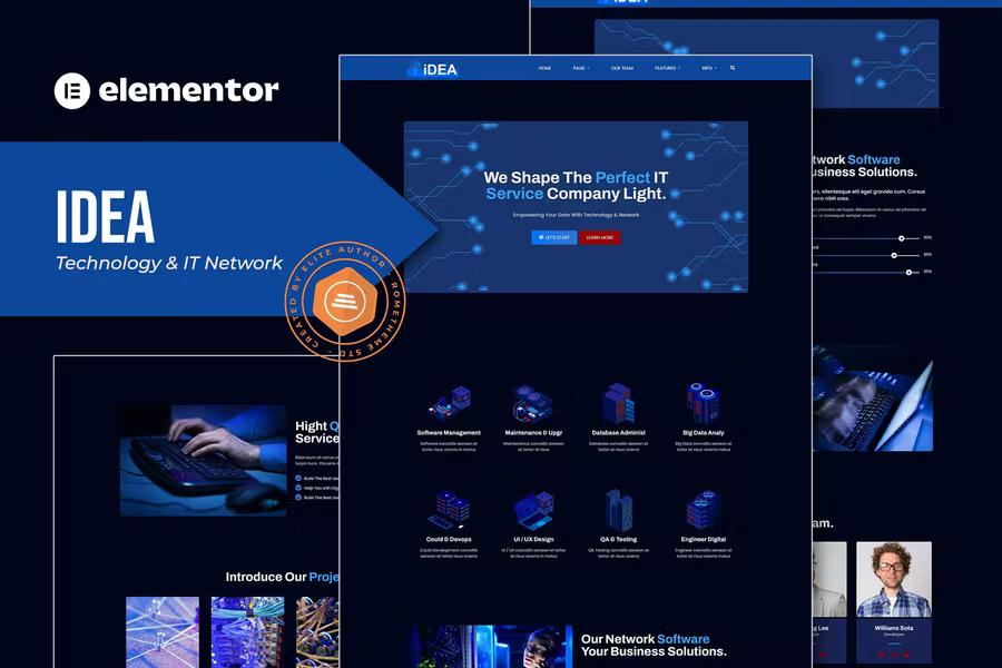 IDEA – TECHNOLOGY & IT NETWORK SERVICE ELEMENTOR TEMPLATE KIT